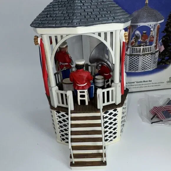 Department 56 Heritage Village Stars And Stripes Forever Music Box Gazebo 55502